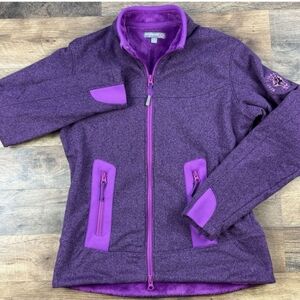 😁Peter Miller Women's Purple Full Zip Nock Neck Fleece Jacket Size Small